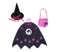 FRCOLOR Costume da Strega Vestito Halloween in Poliestere e Tessuto Non Tessuto Comodo e Protettivo per Bambina per Feste e Spettacoli la Pelle