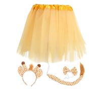 FRCOLOR Costume Giraffa con Cerchietto Orecchie Gonna e Accessori Cosplay Morbidi e Leggeri per Feste e