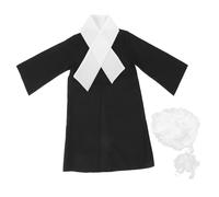 FRCOLOR Costume Giudice con Parrucca per Gioco di Ruolo Educativo Abito Legale per Kit Completo per Divertimento e Apprendimento