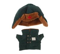 FRCOLOR Costume per Bambole in Morbido Poliestere Giacca e Cappello Invernali Verdi per Gioco Ruolo e Collezione