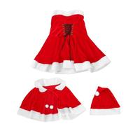 FRCOLOR Costume Santa Claus con Mantello e Cappello Mrs Claus per Feste Natale Festivo e Confortevole per Celebrazioni Invernali
