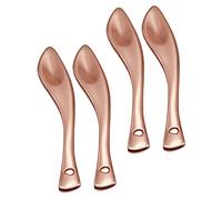 FRCOLOR Cucchiai per Crema Occhi in Metallo 4 Pezzi Piccoli Applicatori Cosmetici per Viso Strumenti per Skincare Sicuri Portatili per Donne Uso Quotidiano