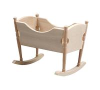 FRCOLOR Culla in Legno in Miniatura per Letto Decorativo per Mini Case Accessori per Culla Vuota Miniature Eleganti e Adorabili per
