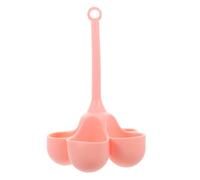 FRCOLOR Cuociuova in Silicone 5 Fori, Supporto Indipendente per Uova Sode, Porta Uova per Colazione a Vapore, Manico Portatile, per Cucina e Alimentazione