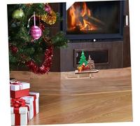 FRCOLOR Decorazione Natalizia in Legno con e Statua Natale da Tavolo per Finestra e Ufficio Sci da Festivo Merry Christmas