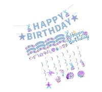 FRCOLOR Decorazioni Compleanno Tema Mare con Striscione Ciondoli Spirale Topper Cupcake e Wrappers Kit DIY Riutilizzabile per Addobbi Tavolo e Parete