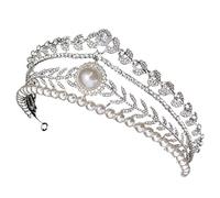 FRCOLOR di perle corone principesse coroncine principesse hair jewelry matrimonio per la sposa di tiara principessa accessori per da sposa diadema ragazza strass