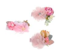 FRCOLOR Elegante Fermaglio Per Con Fiori Da Donna 3 Pezzi Fermagli Per Floreali Artificiali Per Matrimoni Feste Spettacoli Sul Palco