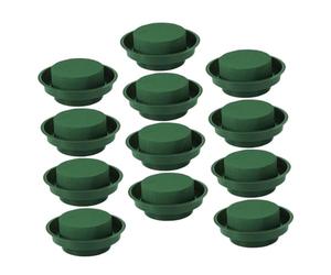 FRCOLOR Fango Floreale Rotondo 12 Pezzi Ciotola, Schiuma per Composizioni Floreali, Assorbente e Resistente, Accessorio per Decorazioni Floreali Fai da Te e Matrimoni