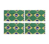 FRCOLOR Fasce per Chioma Larghe da Donna Bandiera del Brasile, Fascia da Calcio Antisudore Elastica, Accessori Sportivi per Chioma da Adulti, Set 4 Pezzi per Tifose Calcio e Uso