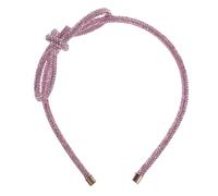 FRCOLOR Fascia Capelli Donna Con Strass e Fiocco Rosa Accessorio Leggero e Resistente Per Sposa Comunione e Feste Per Ragazze e Giovani