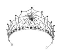 FRCOLOR Fascia per Capelli Forma di Corona per Sposa Copricapo Ragnatela Design Gotico Cristalli in Lega Resistente per Matrimoni e Feste Serali