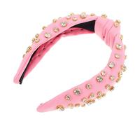 FRCOLOR Fascia per Chioma Donna Rosa Nodo Largo e Strass, Accessorio Elegante e Versatile che Previene i Chioma Ribelli, per Occasioni Formali e Viaggi