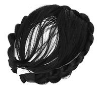 FRCOLOR Fascia Per Chioma Frangia Finta Extension Argentata Per Donne Fascia Intrecciata Comoda Per Feste e Cosplay Adatta a Tutti i Volti
