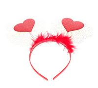 FRCOLOR Fascia per con d'amore bande delirio spillo strass incantesimi hair band hair ribbon turbante fascia di Cupido puntello fotografico di San plastica rosso