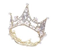 FRCOLOR fascia per con strass a diadema reale di nozze fascia da sposa in stile barocco corone principesse nuziale splendente barocca lega