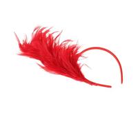 FRCOLOR Fascinator Rosso Piume per Donne, Cerchietto Comodo dal Design Unico per Matrimoni e Tea Parties