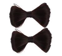 FRCOLOR Fermagli per Chioma a Becco D'anatra Fiocco 2 Pezzi, Clip per Parrucche Donna Colore Marrone Chiaro, Accessori per Doppio Chignon, Presa Antiscivolo e Leggeri per Uso Quotidiano