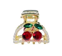 FRCOLOR Fermagli per Chioma Perle e Ciliegie, Piccole Mollette Artiglio in Lega Resistente, Accessori per Chioma da Donna e Ragazza, per Feste, Viaggi e Acconciature Quotidiane