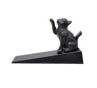 FRCOLOR Fermaporta e Decora L’Ingresso con Stile Antiscivolo a Forma di Gatto Nero in Ferro Protegge da Chiusure Improvvise per Casa e Ufficio