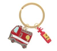 FRCOLOR Firefighter Keychain Metal Fire Truck Extinguisher Design For Fireman Identity Safety Awareness Souvenir Lightweight Birthday Party Favors