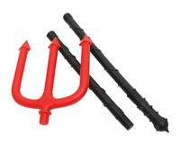 FRCOLOR Forcone da Diavolo per Halloween in Plastica Rosso, Resistente senza Bava, Accessorio Cosplay per Feste e Costumi Diabolici