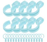 FRCOLOR Ganci e Adatti a Tubi da 29-36mm 25 Pezzi Blu Antivento in Plastica Resistenti al Vento per Appendiabiti e Stendibiancheria per Bagno e Viaggio