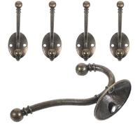 FRCOLOR Ganci in Ferro per Appendere 5 Pezzi, Grucce da Parete per Bagno e Cucina, Porta Abiti Salvaspazio in Stile Vintage Anticato, Accessori Organizzazione Casa