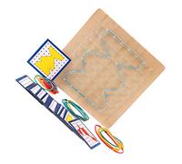FRCOLOR Geoboard in Legno Montessori con Perni e Elastici Ad Elasticità Strumento Didattico per Imparare Geometriche e Sviluppare