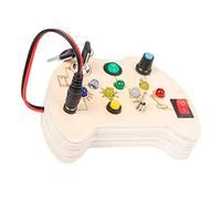 FRCOLOR Giocattolo Montessori Busy Board in Legno con Simulatore Semaforo e Interruttori per Anni Gioco Educativo Sensoriale per Sviluppo Coordinazione e Autonomia