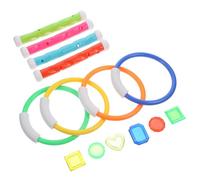 FRCOLOR Giochi Subacquei per Anelli e Bastoncini Immersione Colorati in Plastica Resistente al Sole Giocattoli Estivi per Piscina per Ragazzi e Ragazze
