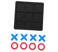 FRCOLOR Gioco da Tavolo Toe Interattivo per Educativo con Pedine Rosse Blu X Scacchiera Nera per Sviluppo Cognitivo e Pensiero Strategico