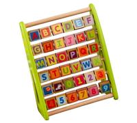 FRCOLOR Gioco Educativo in Legno con Blocchi Lettere da Tavolo Multifunzione per Sviluppo Abilità Manuali e Cognizione Sicuro con Bordi Lisci Verde