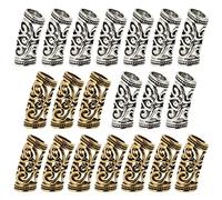 FRCOLOR Gioielli per Chioma per Trecce e Fermagli Dreadlock 20 Pezzi Set Colore Argento e Oro Antico Accessori Decorativi per Dreadlocks, Trecce, Coda di Cavallo e Barba Uomo e Donna