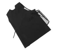 FRCOLOR Grembiule Tessuto Simil Seta per Parrucchieri senza Maniche Scollo a V e Schiena in Rete Tasche Frontali, Protettivo per Uso Professionale in Salone