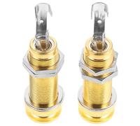 FRCOLOR Jack di Uscita per Chitarra e Basso in Metallo Dorato, Presa da Incasso Cilindro Jack Split Barrel, Accessori per Chitarra Elettrica Compatibili per Sostituzione Rapida