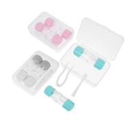 FRCOLOR Kit 3 Custodie Porta Lenti a Contatto Portatile in Plastica con Strumento Applicatore e Rimozione, Astuccio da Viaggio Colorato per Conservazione Sicura e Uso Quotidiano