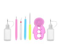 FRCOLOR Kit Quilling Principianti 7 Pezzi Penne in Plastico e Acciaio Inossidabile per Insegnare Lezioni di Artigianato e Lavoretti Creativi a Scuola e Casa Colore Casuale