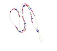 FRCOLOR Laccio per Cellulare Perline Colorate e Charm Cordino da Collo Antifurto per Smartphone Fotocamera con Motivo Tradizionale Semplice Regalo Pratico e Decorativo