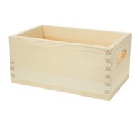 FRCOLOR Legno Scatola Organizer per Posate da Cucina Rettangolare | Scomparti Liberi e Maniglie Laterali, Finitura Beige Liscia e Spessa, per Ufficio e Bagno