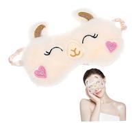 FRCOLOR Maschera Occhi Peluche Alpaca Copri Occhi Oscurante Per Dormire Morbida e Confortevole Per Donne e Ragazze Anti-luce Per Viaggi e Notte