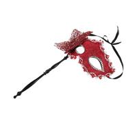 FRCOLOR Maschera Veneziana a Farfalla con Bastone Rosso Decorativa per Carnevale e Balli di Fine Anno Maschera da Festa Portatile con Motivo Drago Riutilizzabile e Facile da Pulire