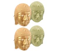 FRCOLOR Maschere di Buddha 4 Pezzi per Cosplay e Meditazione, Maschera Decorativa a Testa di Buddha in Pvc Leggera, Accessori per Feste a Tema e Decorazione da Parete per Appassionati