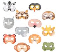 FRCOLOR Maschere di Carta a Tema Animale 12 Pezzi per Compleanni e Feste Cosplay in Carta Sostenibile Maschere di Animali Selvaggi per Party a Tema Natura e Divertimento