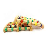 FRCOLOR Massaggiatore in Legno Massello a Rotelle Dispositivo Per Massaggi Antistress Muscolari Migliora La Circolazione Sanguigna e Linfatica Rilassa i Muscoli Contratti