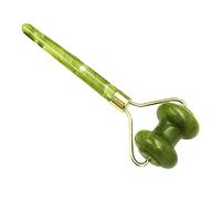 FRCOLOR Massaggiatore Viso Jade Roller in Pietra Naturale Rullo Doppio Per Massaggio Anti-età e Rughe Strumento Leggero e Portatile Per Cura Bellezza