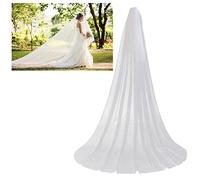 frcolor matrimonio sposa, 3 m lunga sposa velo tulle velo da sposa con Pettine (bianco)