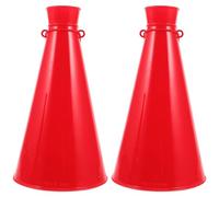 FRCOLOR Megafono da Cheerleader in Plastica Rosso 2 Pezzi, Corni da Tifo per Partite Sportive e Feste, Mini Megafono Portatile Rumoroso per Supporto Fan e Eventi All’aperto