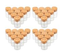 FRCOLOR Mini Bottiglie di Vetro con Tappo in Sughero da 15ml 48 Design a Dritta, Resistenti Agli Urti, per di e Decorazioni