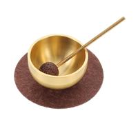 FRCOLOR Mini Ciotola Tibetana Da Canto Portatile Con Mazza e Cuscino Per Meditazione e Rilassamento Armonizza Chakra Del Cuore Per Viaggio e Casa